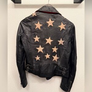 Mauritius leather jacket with stars